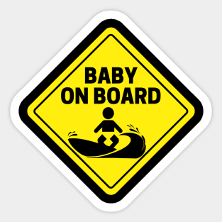 Baby on Surf Board - Surfing fans - Pregnancy Reveal Gift Idea Sticker